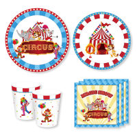 44pcs Cartoon Circus Theme Disposable Tableware Birthday Wedding Party Paper Plates Cups Set Grand Event Party Decor Supplies