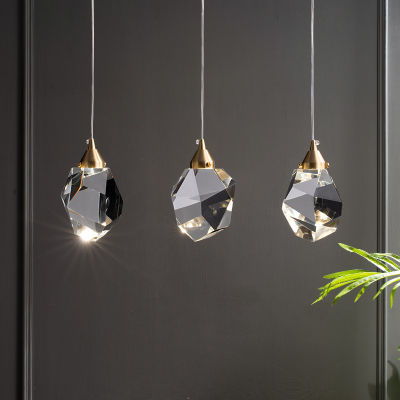 220V110V Modern Pendant Lights Bedroom Led Full Brass Crystal Nordic Lamp Luminaire Suspension Decoration Salon Hanging Lamps