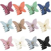 23 New 12 Pcs Butterfly Claw Clips Cute Butterfly Hair Clips 2.6 Inch Non Slip Matte Jaw Clips 12 Colors Strong Hold Butterfly Hair Cla