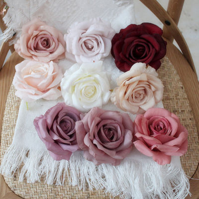 20pcs Silk Artificial Rose Flower Heads Faux Retro Color Rosa Fleur for Greenery Wall Diy Hat Gif Box Decoration