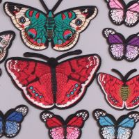 ✐ Colorful Butterfly Embroidery Patches for Clotching Crochet Flowers for Sewing Patch for Clothing Jeans Badge Patch Accessories