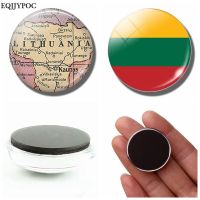 Lithuania Flag Map Fridge Magnet Decor Souvenir Vilnius Kaunas Klaipeda SIAULIAI Glass Crystal Magnetic Sticker Refrigerat