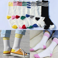 ถุงเท้าครึ่งหน้าแข้ง ลายทอมบอย 3 แถบ TOMBOY 3 LINE HALF KNEE SOCKS - Love Green