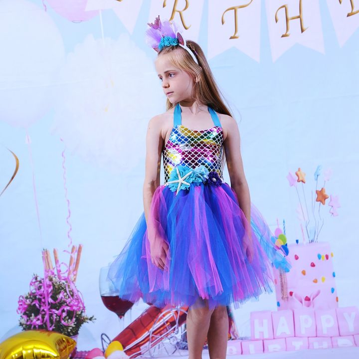 ชุดปาร์ตี้ชุดแฟนตาซี-tutu-ชุดเจ้าหญิงงานคาร์นิวัลเด็กเล็กเด็กผู้หญิงชุดนางเงือก