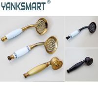 YANKSMART Hand Shower Brass Ceramic Handle Shower Rain Spray Shower Water Saving Shower Head For Bathroom Accessories Rose Gold