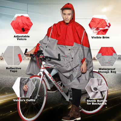QIAN Impermeable Raincoat WomenMen Outdoor Rain Poncho Backpack Reflective Design Cycling Climbing Hiking Travel Rain Cover
