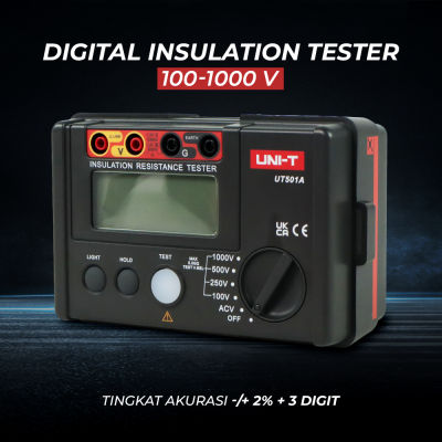 UNI-T UT501A เครื่องทดสอบความต้านทานฉนวน100-1000V Megger Meter ความต้านทาน Megohmmeter 30 ~ 750V AC โวลต์มิเตอร์