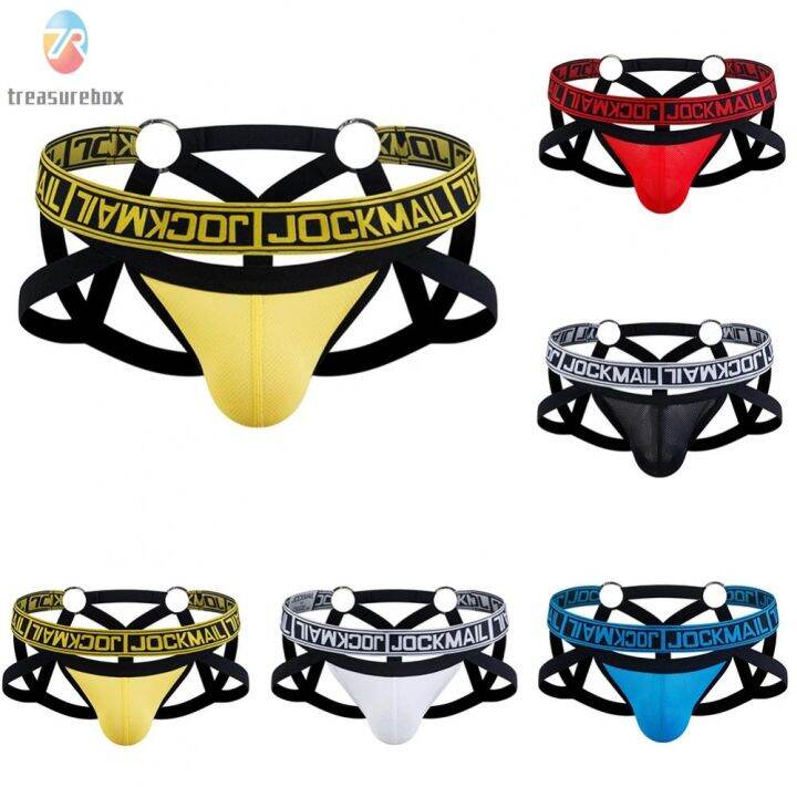 【TRSBX】Mens Panties GString Hollow JockStrap M XL Mesh Nylon Sports