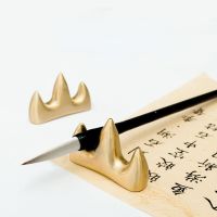 ที่วางพู่กันแต่งเล็บทองเหลืองมัลติฟังก์ชั่นปากกาภาพจิตรกรรมจีนวางพู่กันเขียนอักษร Xuan กระดาษน้ำหนักเบา