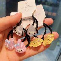 Sanrio Kawaii เชือกผมการ์ตูน Kuromi Cinnamoroll สายรัดของฉันการ์ตูน Ruer เด็กทารกไม่ทำร้ายผมเครื่องประดับผมยืดหยุ่น