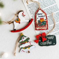 【YF】❈  Xmas Drop Ornaments Decorations for Kids Gifts Navidad 2021 Wood Pendant Painted New Year 2022