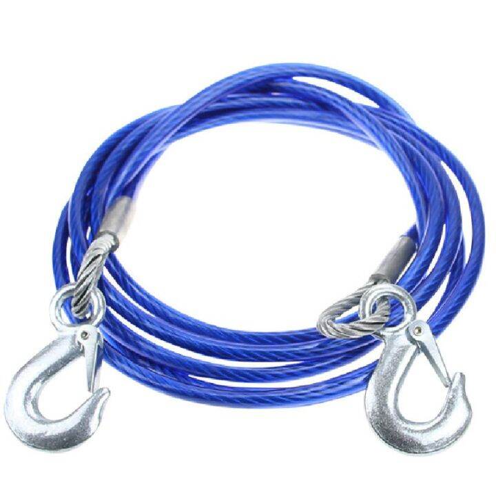Blue Rubber Coated Tow Recovery Hook Rope 3/4Meter Heavy Duty Steel