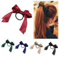 CPTKUE หลากสี Scrunchie ผู้หญิงริบบิ้นซาตินที่รัดผมยืดหยุ่นเชื่อกผูกโบว์สายรัด