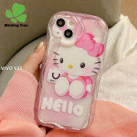 เคสเคสโทรศัพท์เนื้อนุ่มลายการ์ตูนฮัลโหลคิตตี้3D แฟชั่นใหม่สำหรับ VIVO Y35เคสด้านหลังป้องกันเด็กผู้หญิงสุดน่ารัก