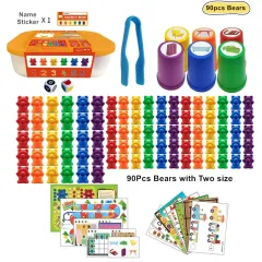 Moulty Counting Bears with Stacking Cups Montessori Educational