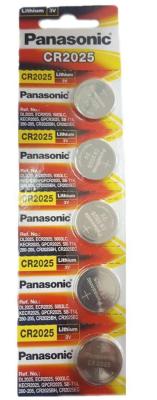 ถ่านกระดุม Panasonic CR2025 3V แพค 5 ก้อน ของแท้ บริษัทพานาโซนิคซิลเซลล์