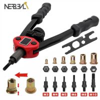 M3 M4 M5 M6 M8 M10 BT606 Rivet Gun Double Insert Manual Riveter Threaded Rivets Drilling Hand-inserted Rivet Nuts Tool Set