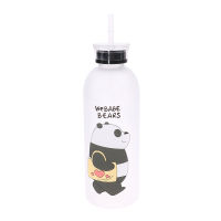 LIANGZHOU Frosted PANDA Bear CUP 1000ml ขวดน้ำที่มีฟางรั่ว-proof protein Shaker