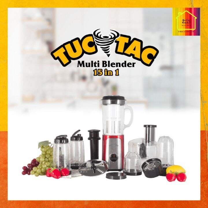 TUC TAC Multi Blender 15 in 1 Blend Go Dan Glass Pro Food Processor Chopper Juicer Ready Medan