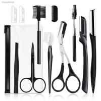 ◇♚✘ Eyebrow Trimmer Eyebrow Razor Kit Eyebrow Scissors Eyebrow Comb Razor For Face Tweezers Eyelash Eyelash Brush Makeup Tools Set