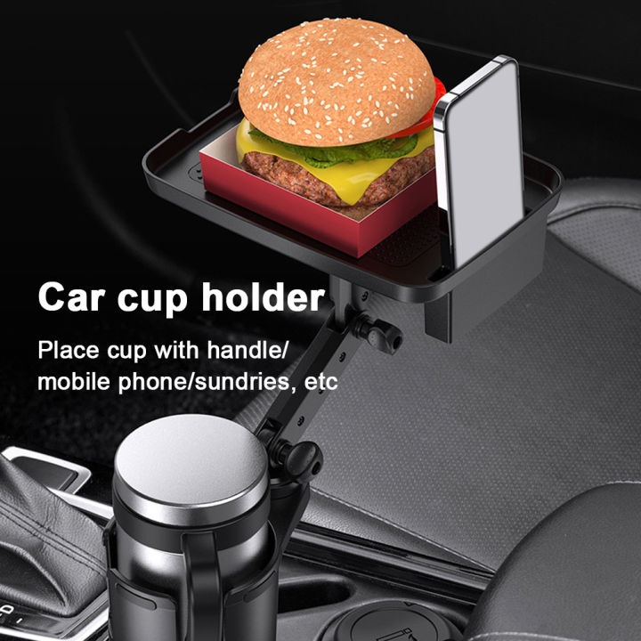 โทรศัพท์ถาดถาดอาหาร-universal-2-in-1-expander-หมุนได้-360-องศาปรับเครื่องดื่มมัลติฟังก์ชั่นขนมขบเคี้ยวรถท่องเที่ยวที่วางแก้ว