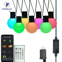 Music Rhythm 5V G40 Multicolour Smart LED String Lights Bulb Outdoor Patio String Light Waterproof Wedding Party Decoration