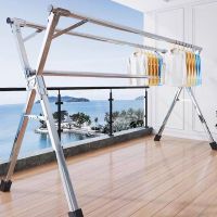 ราวตากผ้าสแตนเลสรุ่น X Drying Rack พับเก็บง่าย ยืดหดได้ 2-2.4 เมตร ราวตากผ้า ราวตากผ้าพับได้ ราวตากผ้าตัวX