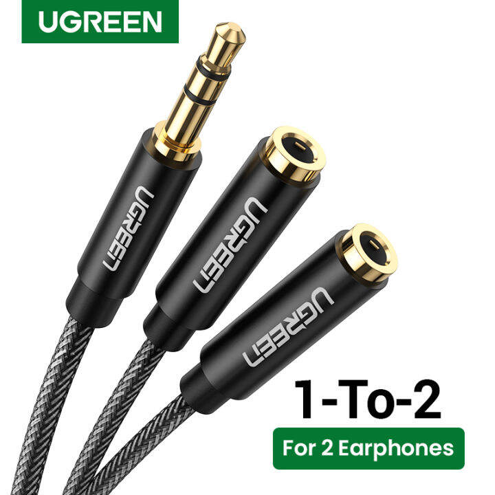 Ugreen Headphone Splitter Cable 3 5mm Y Audio Jack Splitter Extension Aux Cable 3 5mm Male To 2