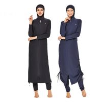 hotx 【cw】 3PCS Muslim Modest Burkini Swimwear Abaya Swimsuit Abayas Hijab Sleeve Cover Ups Swim