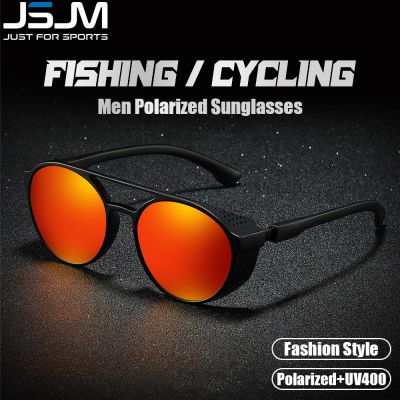 JSJM แว่นกันแดดผู้ชายโพลาไรซ์แบรนด์ที่ออกแบบโดยดีไซเนอร์ทรงกลมแฟชั่นใหม่2022 UV400แว่นตาหรูหราขับรถคลาสสิกตกปลา