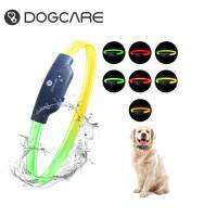 DOGCARE ไฮไลท์ LED ปลอกคอสุนัขเรืองแสงป้องกันการสูญหายคืนความปลอดภัยสัตว์เลี้ยงส่องสว่างปก USB ชาร์จ7สีสัตว์เลี้ยงความปลอดภัยเทียม