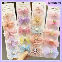 BETTERFORM 5PCS แฟชั่น หวาน สีสัน กิ๊บติดผมโบว์ ลูกไม้ กิ๊บติดผม กิ๊บติดผม