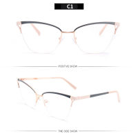 KANDREA 2020 Fashion Women Metal Cat Eye Glasses Frame High Quality Female Myopia Eyeglasses Oversized Design Clear Lens Eyewear