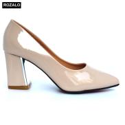 Giày nữ cao gót 5P đính mác V đá Rozalo R8500