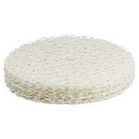 Round Paper Fiber Woven Place Mats Decorative Braided Natural Mat Holidays Parties Decor 15 Inch Set of 24 (White)