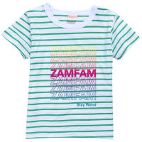 ZAMFAM เสื้อยืดลายเสื้อยืดคอกลมฤดูร้อนเด็กหญิงเด็กชายแขนสั้นแบบหลวมลำลองเสื้อยืดเด็กหญิงเด็กชาย0000