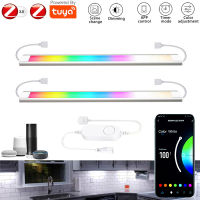 30CM Tuya Zigbee ใต้ตู้ไฟ LED อัจฉริยะ ชุด RGBCCT โคมไฟหรี่แสงได้ตู้เสื้อผ้าห้องครัวทํางานร่วมกับ Alexa Google Home 2-6PCS