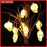 BurstoreN【สินค้าใหม่】หัวกะโหลกหลอดไฟหน้า Led ฮาโลวีนเทศกาลผีบรรยากาศสตริงหัวไฟ Led กะโหลกศีรษะแบตเตอรี่สำหรับตกแต่ง0823