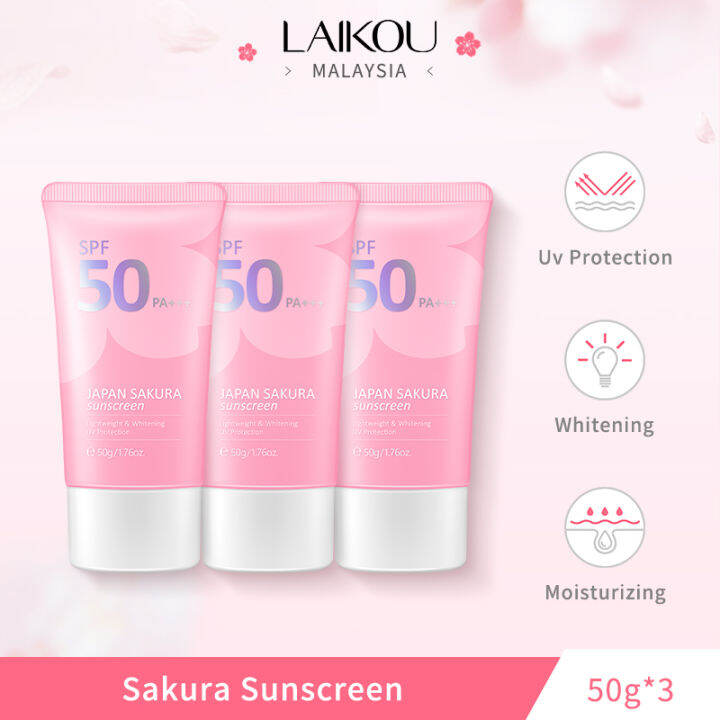 LAIKOU Japan Sakura Sunscreen Cream SPF50 PA+++ Sunblock UV Protector
