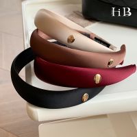 [COD] high-end satin wide-brimmed sponge headband high skull top womens autumn and winter French all-match headwear going out