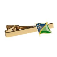 10pcs a lot Solomon Islands Flag Tie Clips Mens Metal Necktie Bar Dress Shirts Tie Pin For Wedding Ceremony Metal Gold Tie Clip Fashion Brooches Pins