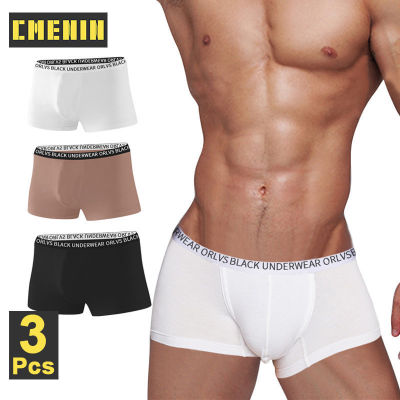 CMENIN ORLVS 3Pcs Popular ผ้าฝ้ายเซ็กซี่กางเกงในชายกางเกงบ็อกเซอร์กางเกงขาสั้นนุ่มกางเกงชั้นในชายนักมวยกางเกงในชาย Slip OR6115