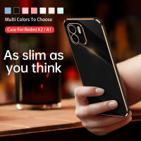 Case สำหรับ Redmi A2 A1 Plus A2+ A1+ RedmiA2 RedmiA1 4G 2023 2022 Redme Xiaomi Mi TPU โทรศัพท์ปลอกปกหลังกันกระแทกกันชนหรูหราชุบตรงขอบนุ่มยืดหยุ่นทั้งหมดรวมถึง