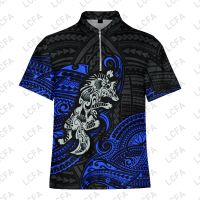 2023 NEW Style  Zip Polo Shirt Mens Tahiti Flower Short Sleeve T-Shirt High Quality Casual Golf Zipper Polo Dropship CustomNew product