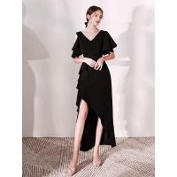 Golf Gear Black evening dress for women 2022 new style noble temperament fashion sexy banquet fishtail host aura queen