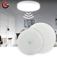 ZZOOI LED PIR Motion Sensor Ceiling Light 12W 24W Modern Lamp Surface Mounted Auto Smart Sounds Control AC 110V 220V Round Panel Light