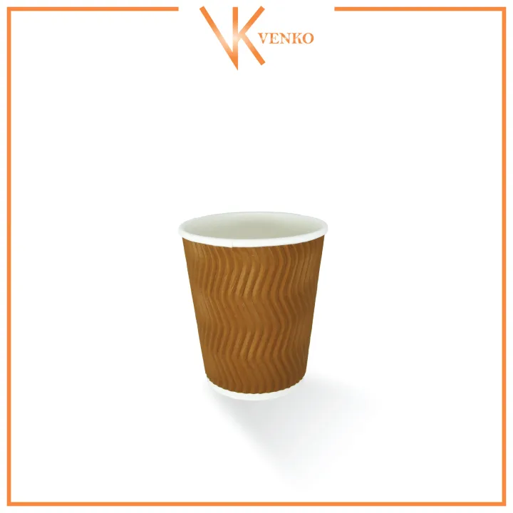 [8oz / 12oz] Brown Ripple Cup / Party Buffet Hot Paper Cup / Coffee Cup ...