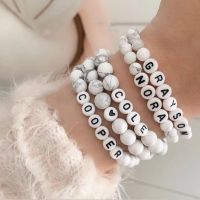 2022 New Customized Name Bracelet Women Fashion Personalized Designed Bead Letter Bracelet For Women Jewelry Gift