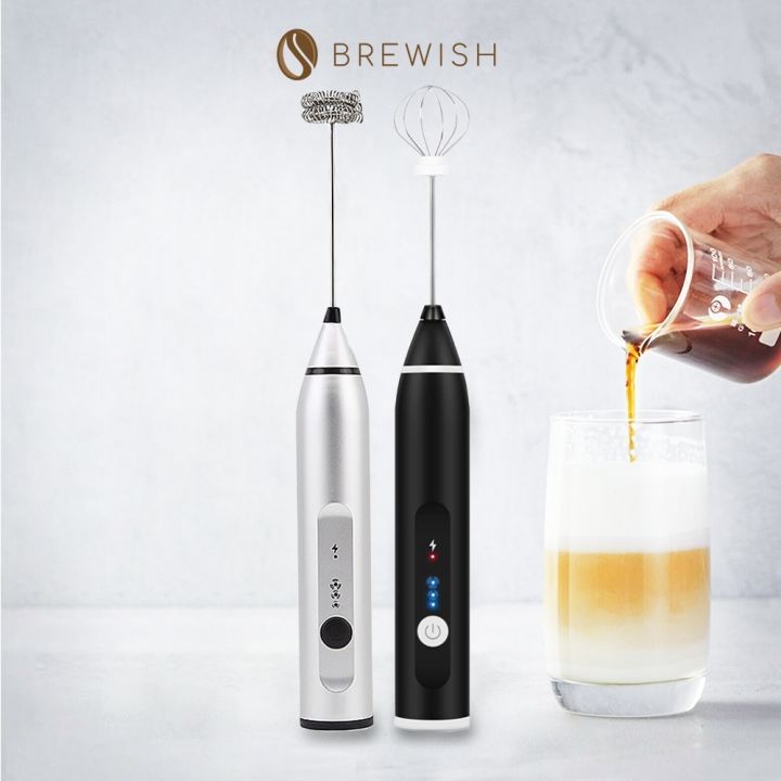 Rechargeable Handheld Milk Frother, with 3 Speed & 3