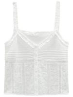 ZaraˉSummer new womens white V-neck hollow embroidery self-cultivation camisole top 0881016 251